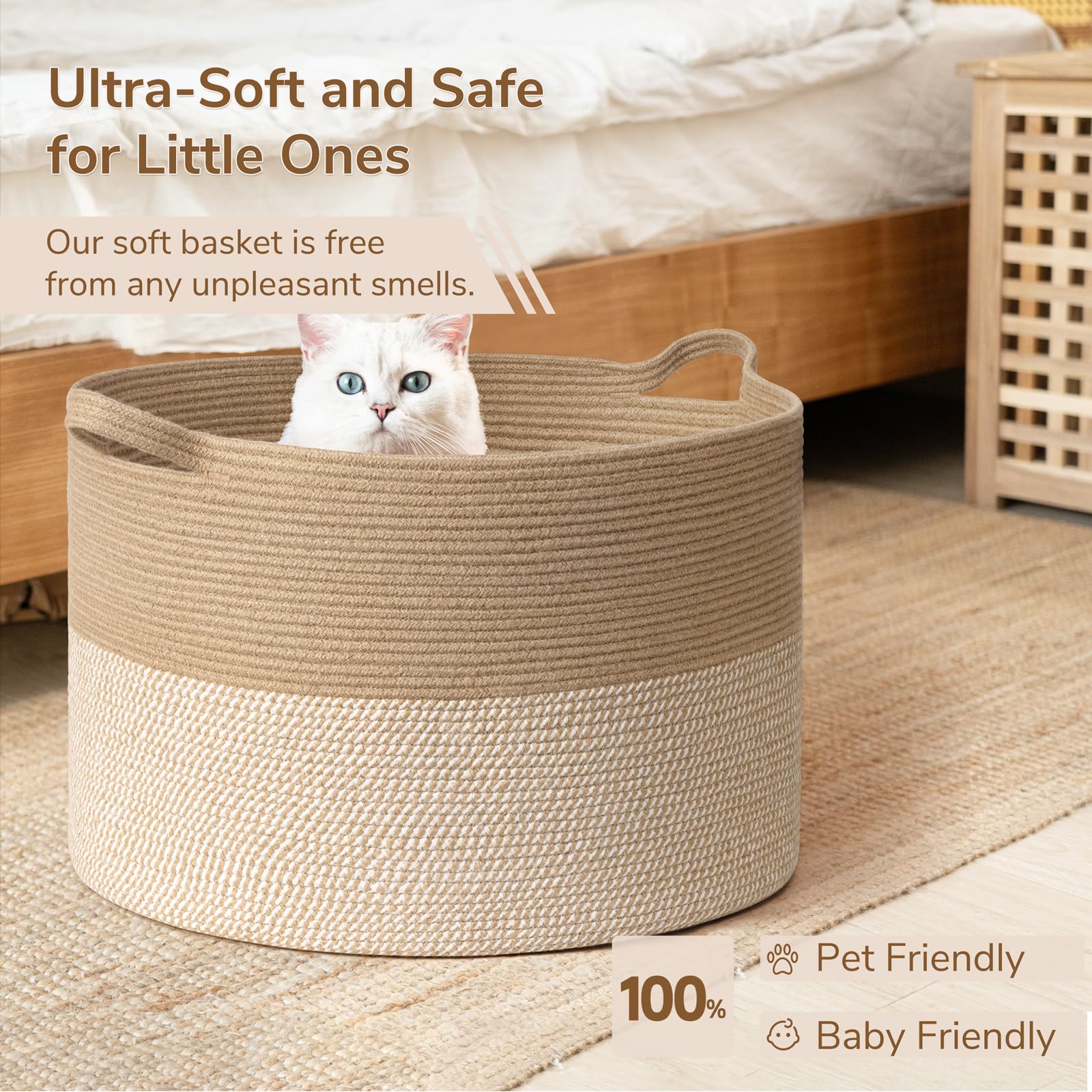 INDRESSME 115L basket ideal for blanket storage in living spaces