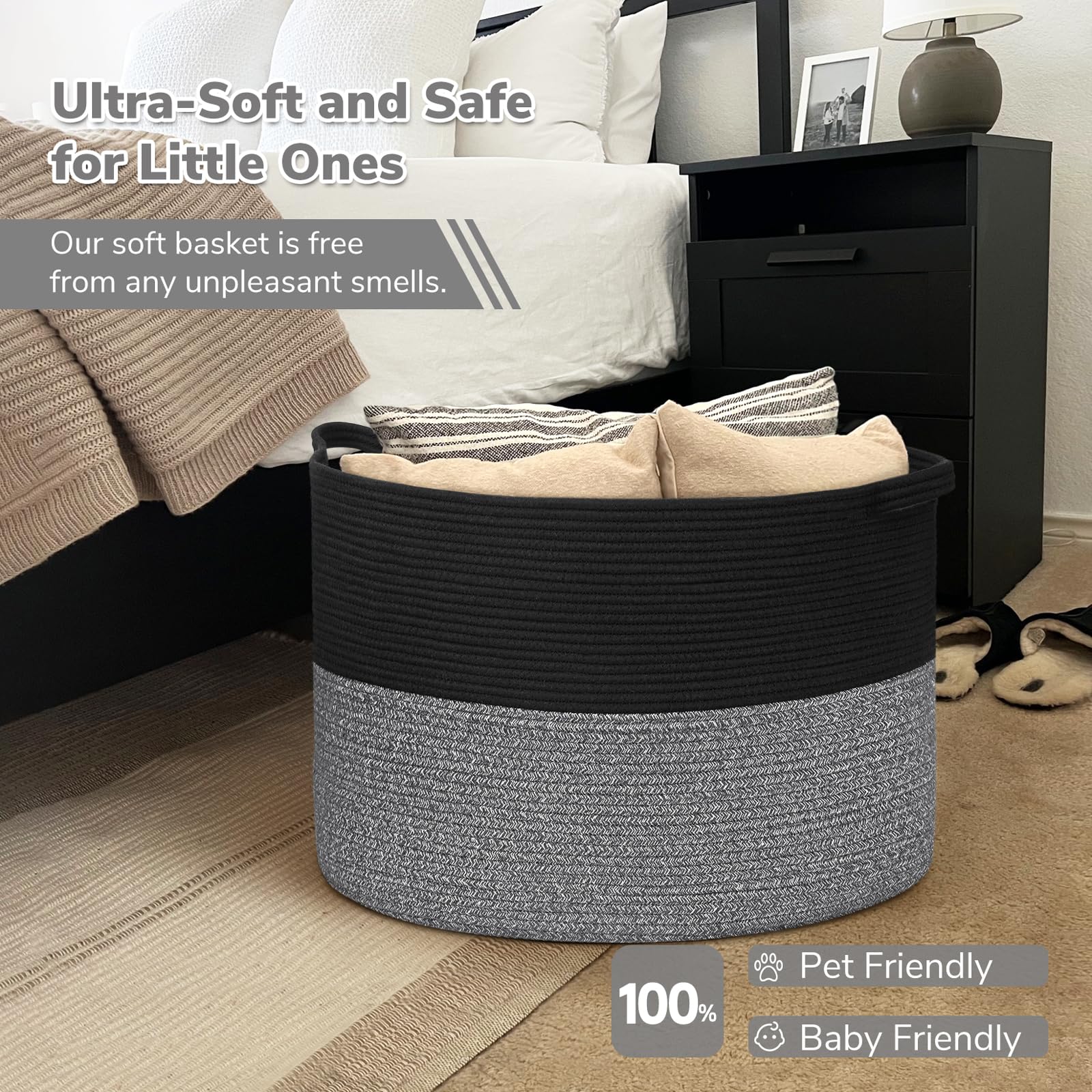INDRESSME 115L basket-boho-design blends modern style with practical organization.