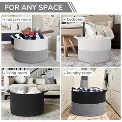 INDRESSME 115L basket-soft-cotton-rope offers a soft touch with durable construction.