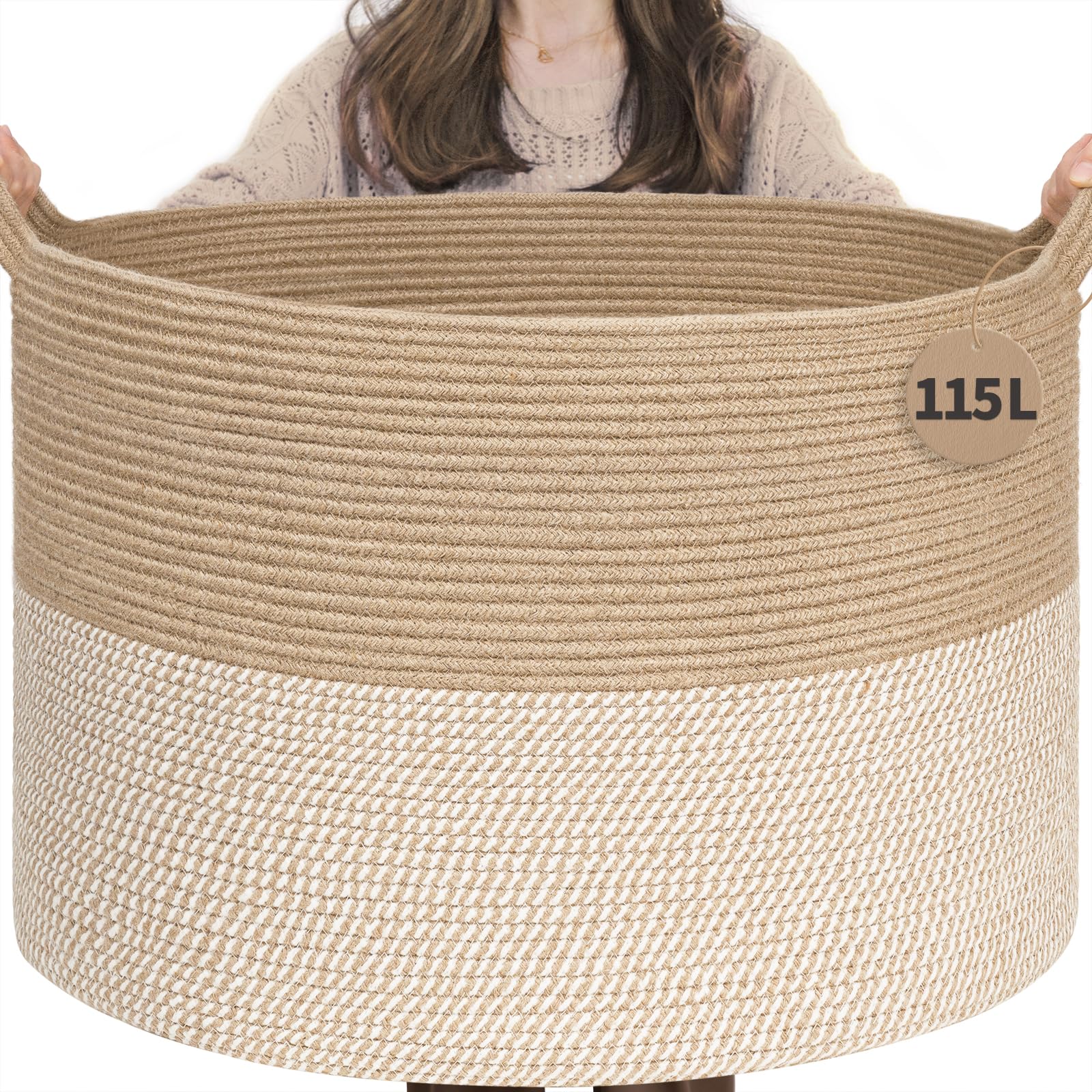 INDRESSME 115L basket with spacious design for easy living room storage