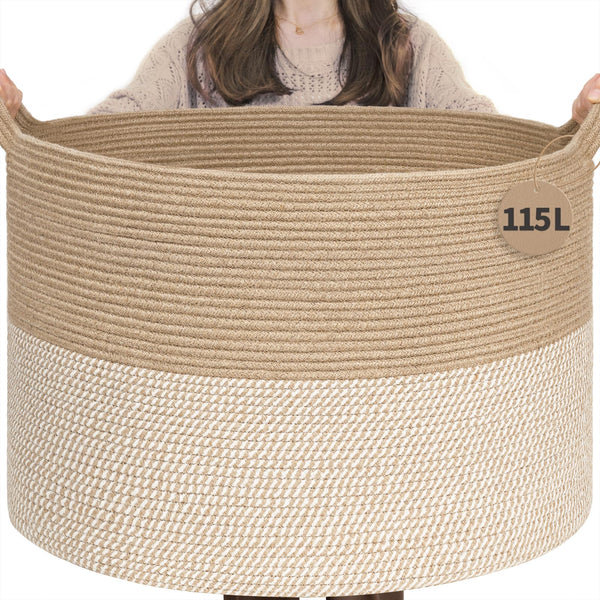 INDRESSME 115L basket with spacious design for easy living room storage