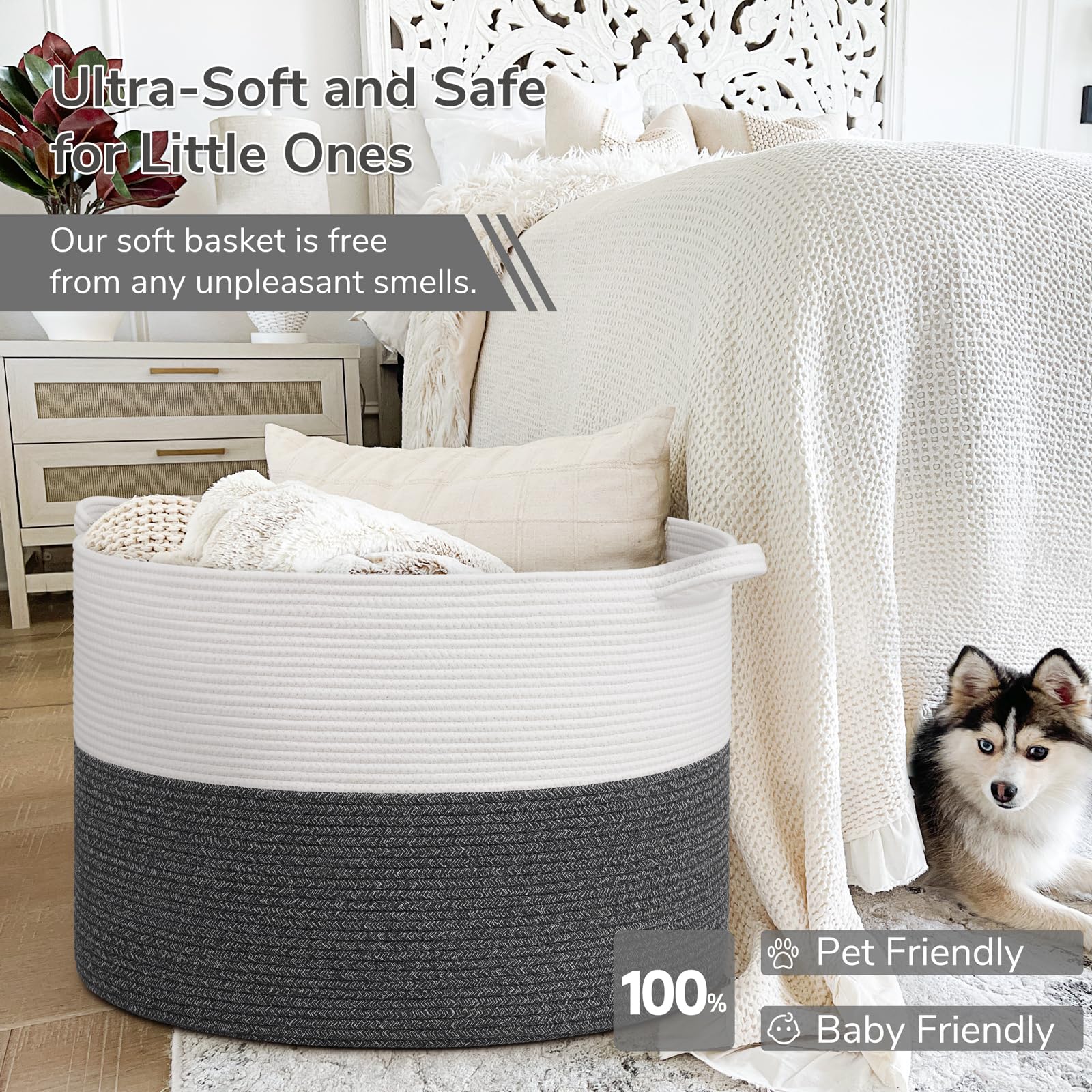 INDRESSME 115L basket is easy to clean, hand or machine washable.