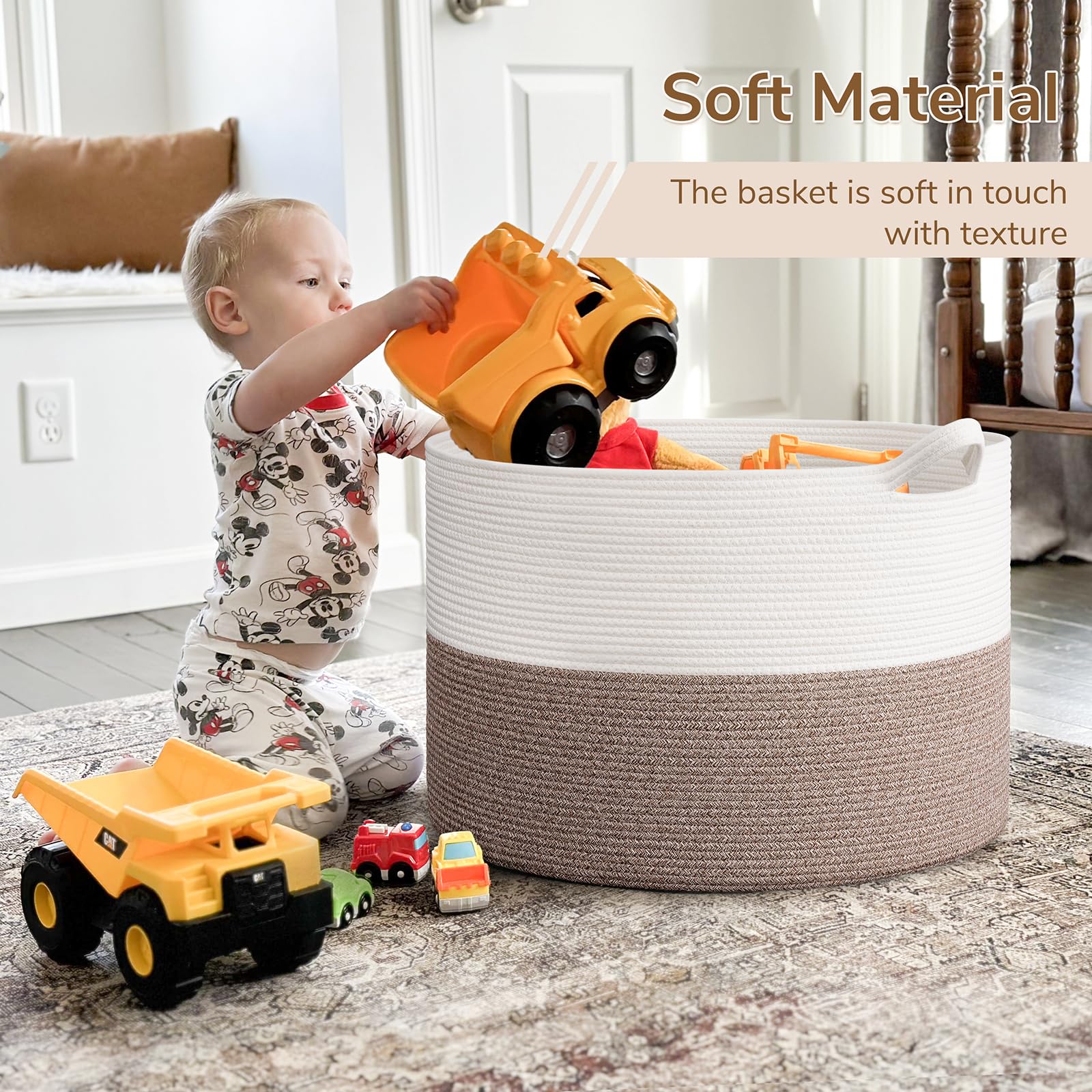 INDRESSME 115L blanket basket in nursery with kid-friendly design.