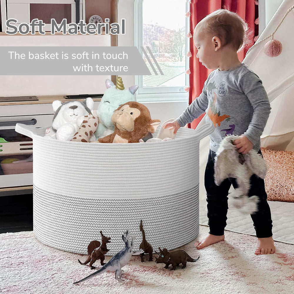 INDRESSME 115L blanket basket in a nursery setup emphasizing safe materials.