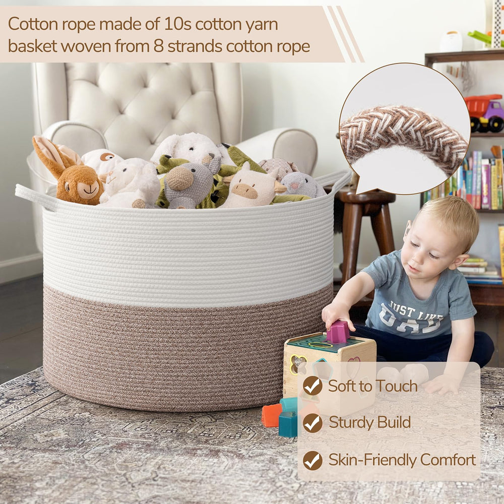 INDRESSME 115L blanket basket open-top view for easy access to contents.