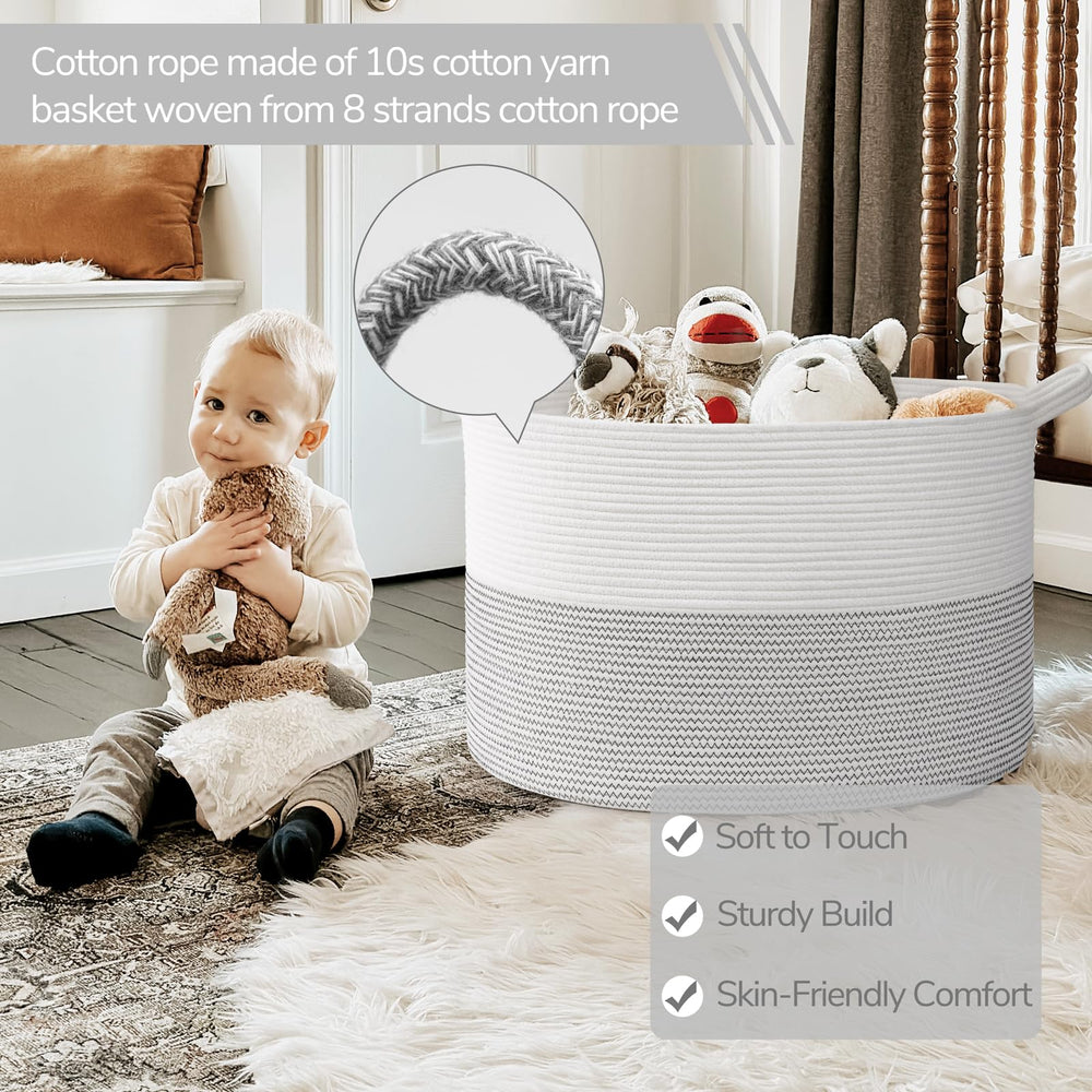 INDRESSME 115L blanket basket top view for easy access to items.