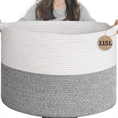 INDRESSME 115L extra-large blanket basket for laundry organization