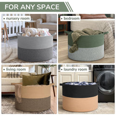 INDRESSME 115L basket in living room setup showing versatile storage and decor