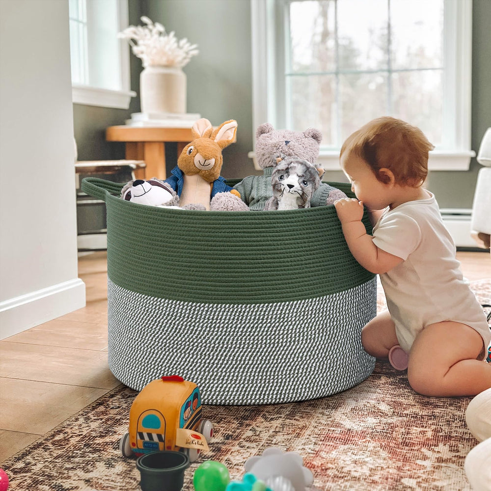 INDRESSME 115L basket used as laundry hamper for organized laundry tasks