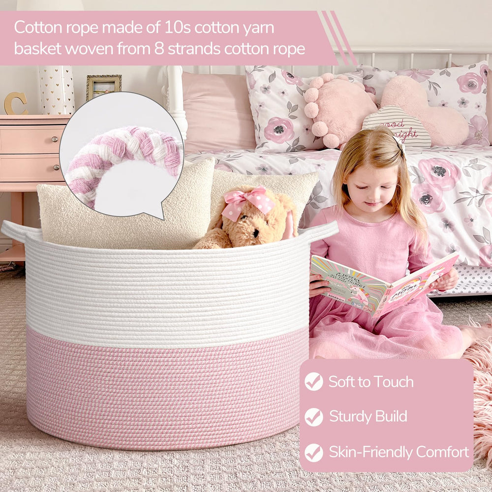 IndressMe 115L pink basket interior, open-top view with roomy capacity.