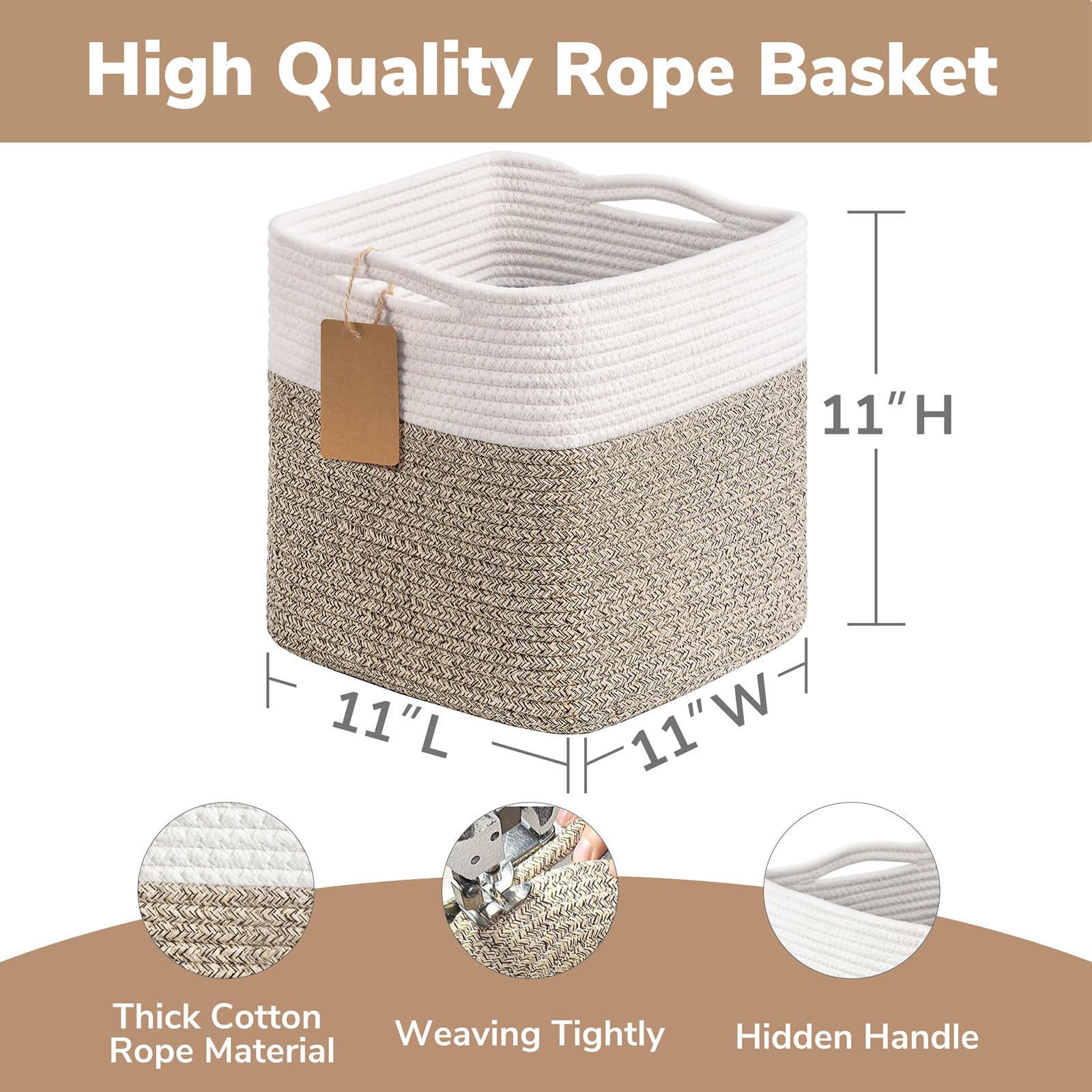 INDRESSME white and brown cube bin complements modern décor