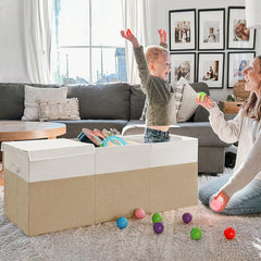 INDRESSME 185L toy box front view with lid closed for dust protection