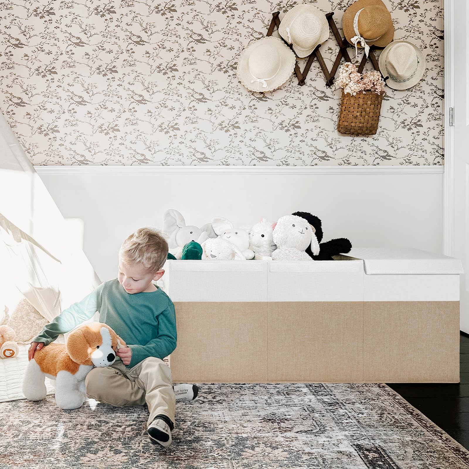 INDRESSME 185L toy box handles visible for easy carrying