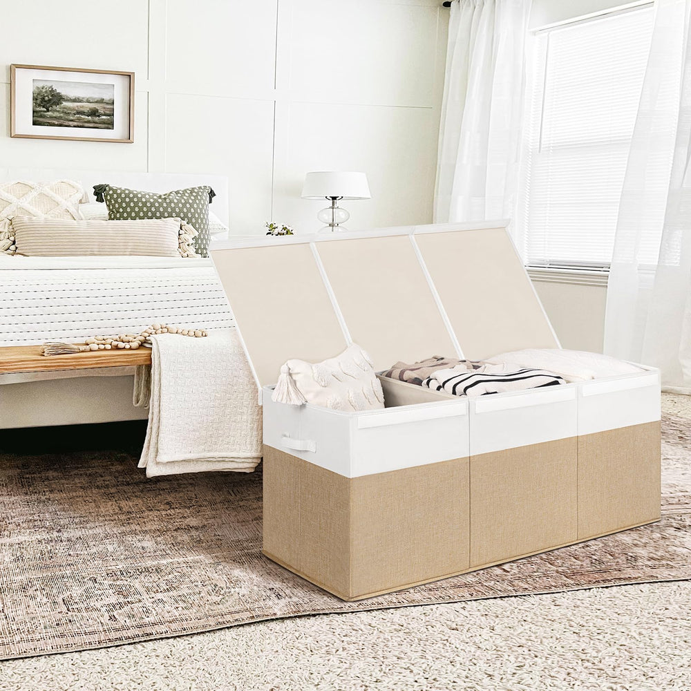 INDRESSME 185L toy box removable dividers for flexible storage