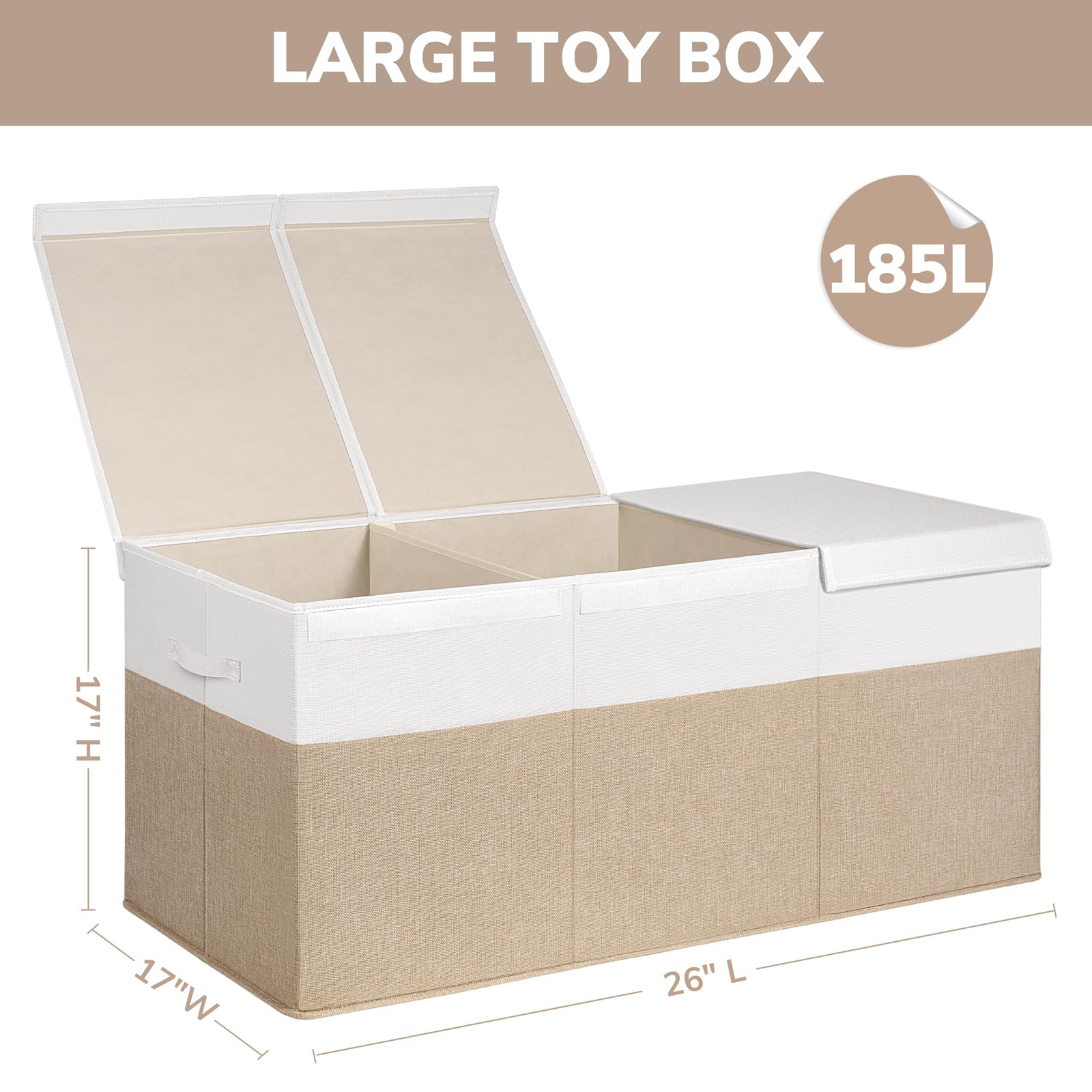 INDRESSME 185L toy box side view highlighting sturdy structure