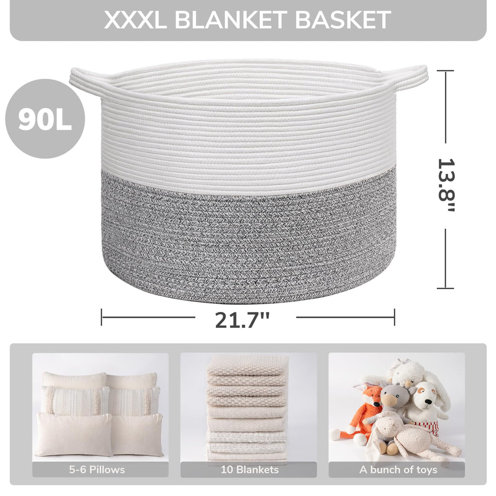 INDRESSME basket with strong handles for easy carrying around the home