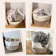 INDRESSME basket in living room decor blends with modern, boho, and farmhouse styles.