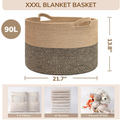 INDRESSME basket with two handles for easy transport between rooms.