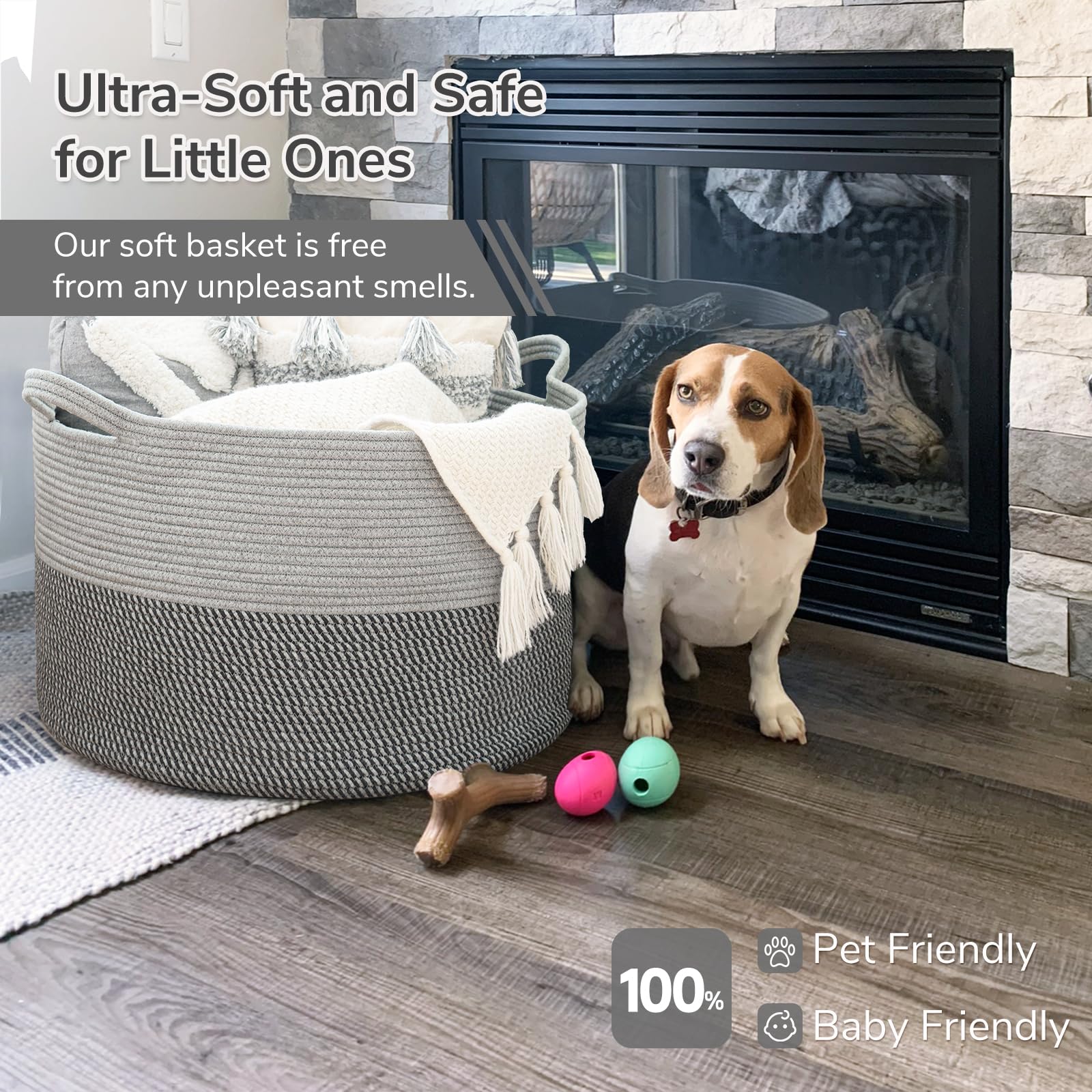 INDRESSME bedroom storage basket gray ideal for laundry or toys