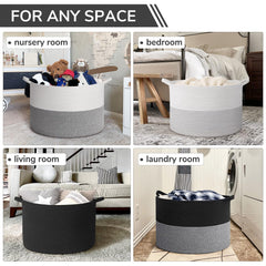 INDRESSME blanket basket filled with blankets showcases generous capacity.