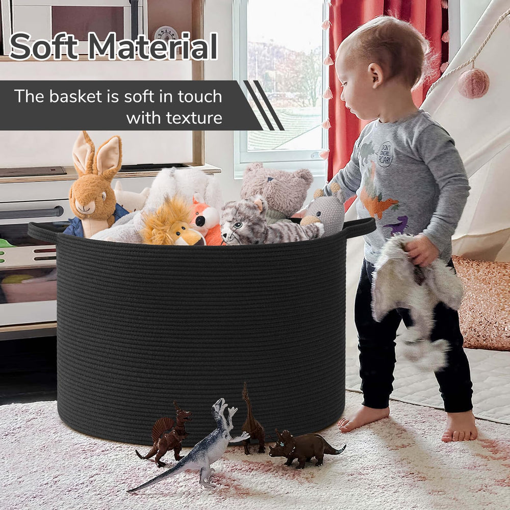 INDRESSME blanket basket in nursery scene illustrates gentle kid friendly storage.