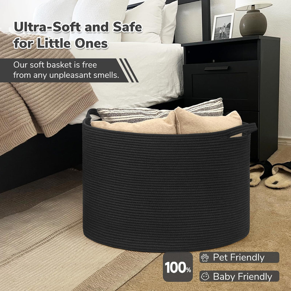 INDRESSME blanket basket reinforced construction prevents sagging during daily use.