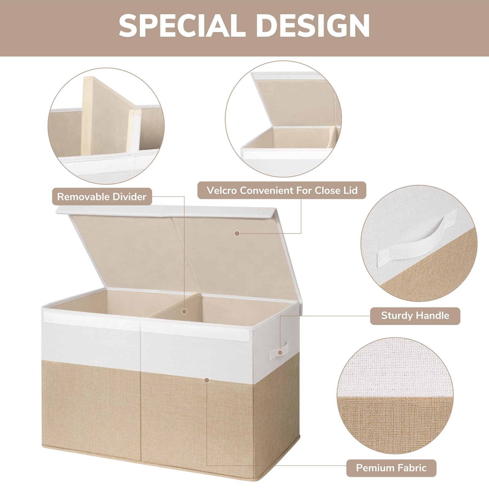 INDRESSME large-capacity bin keeps blankets, books, and toys neatly contained