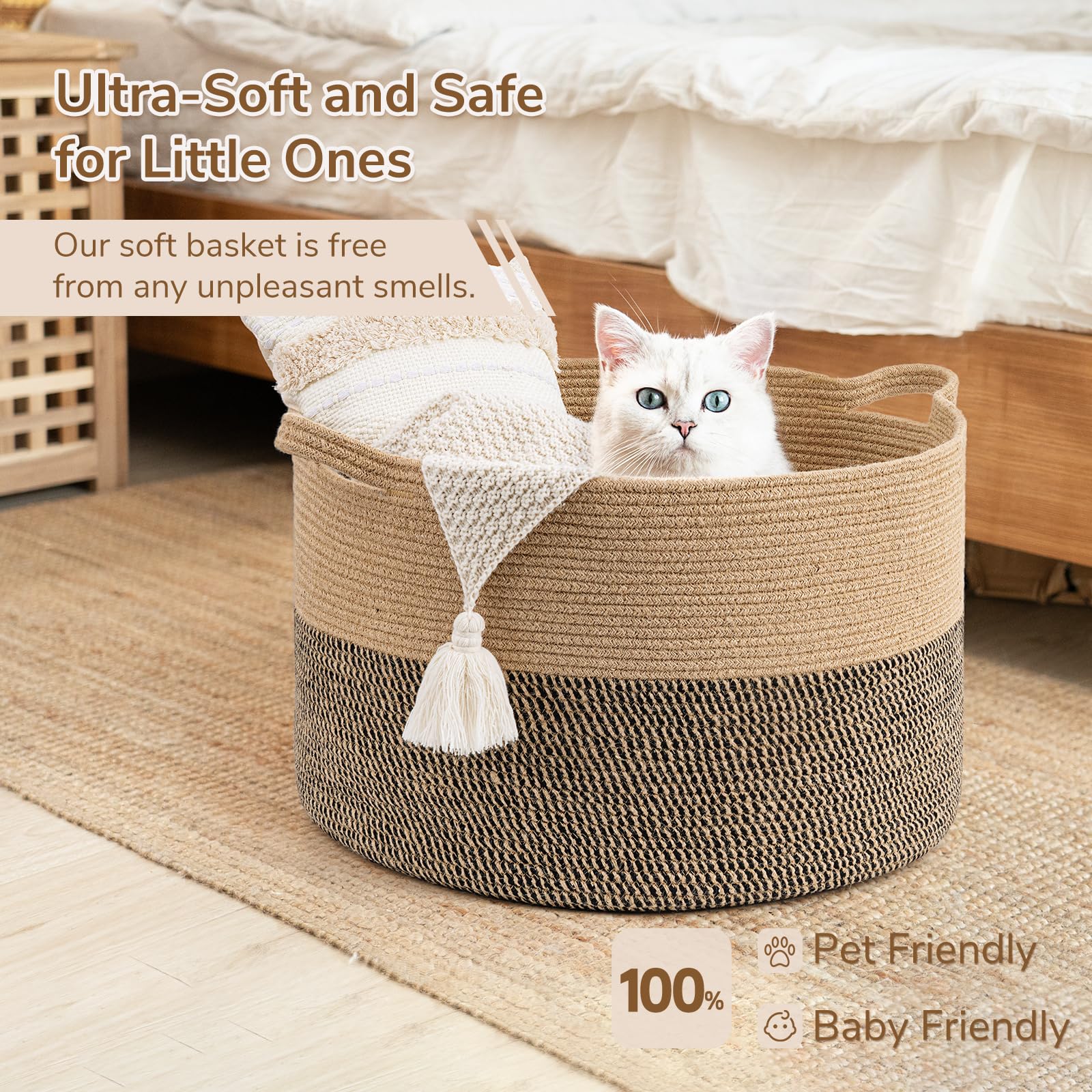 INDRESSME durable laundry basket protects floors and surfaces.