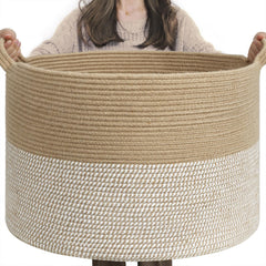 INDRESSME extra large woven basket for blankets keeps spaces tidy and organized