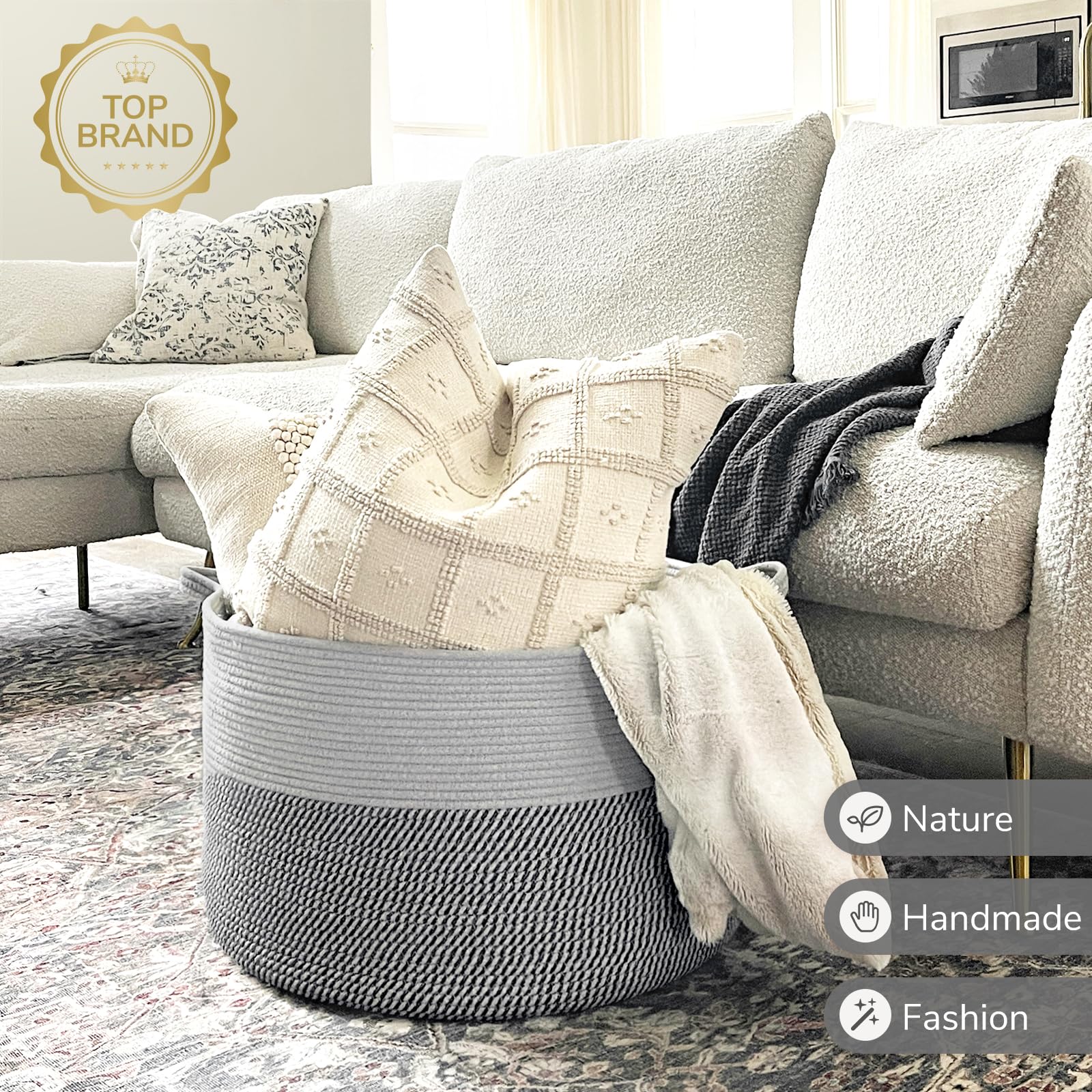 INDRESSME foldable gray storage basket offering flexible storage options