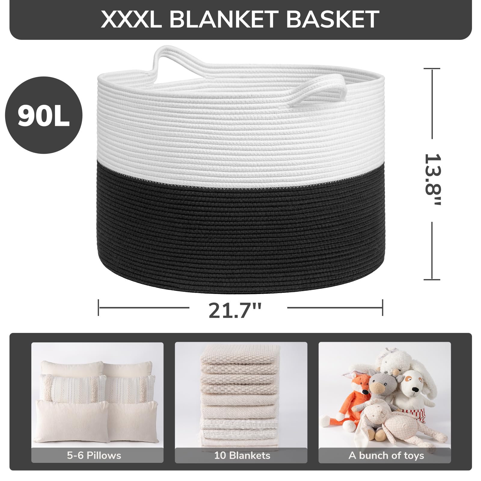 INDRESSME laundry basket with 21.7 by 13.8 inch footprint for laundry tasks.