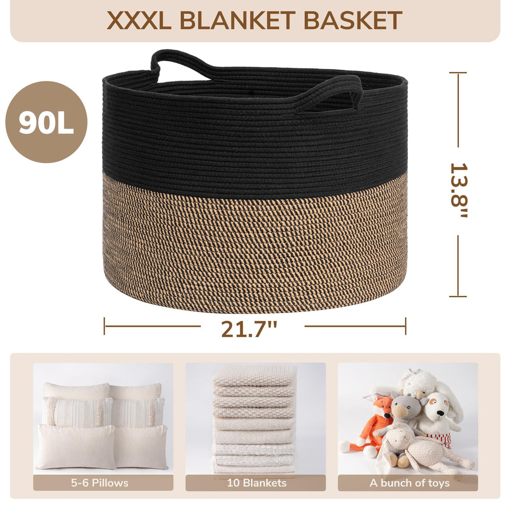 INDRESSME 90L laundry basket for clothes storage and transport