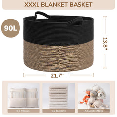 INDRESSME 90L laundry basket for clothes storage and transport