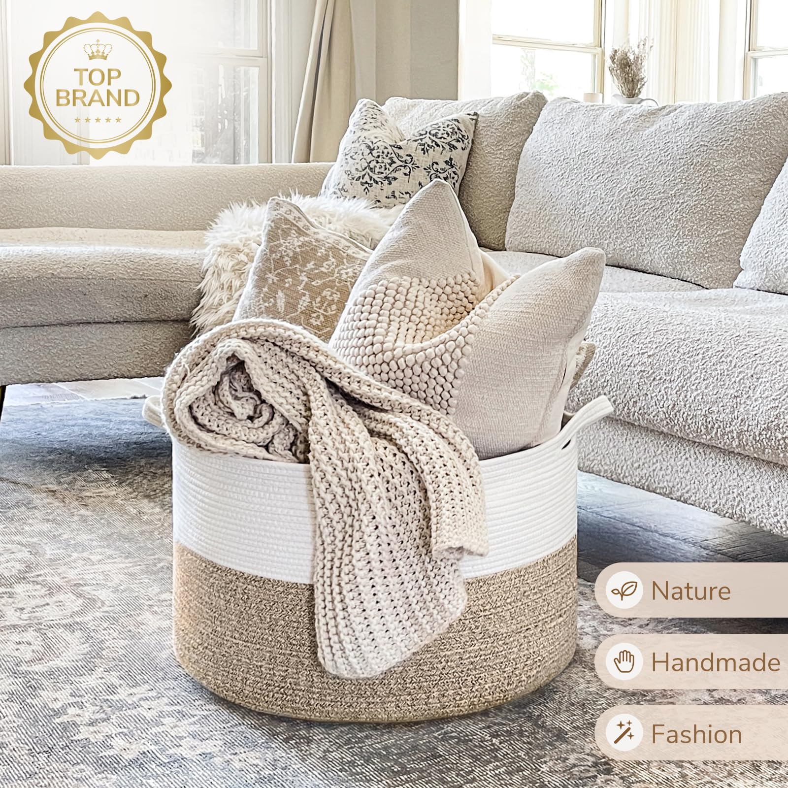 INDRESSME light brown neutral design complements any room while staying practical.