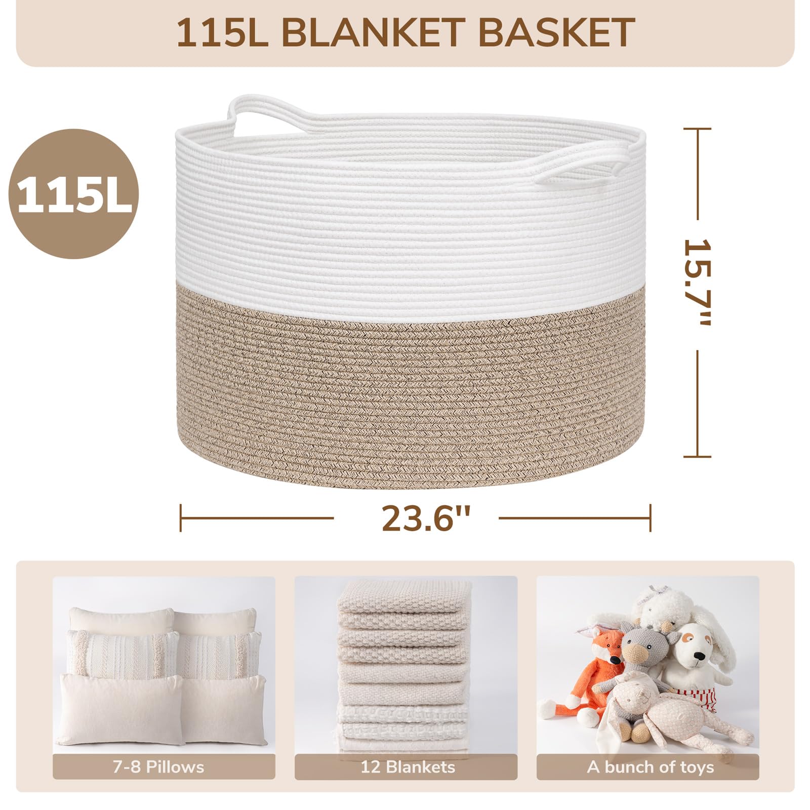 INDRESSME soft cotton rope texture highlights durable, gentle storage for family spaces.