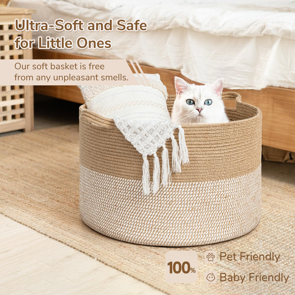 INDRESSME soft rope basket protects floors while carrying items