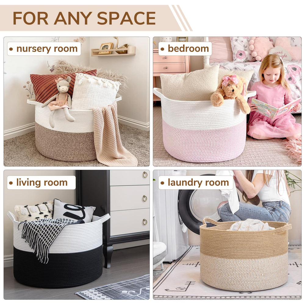 INDRESSME toy and towel basket keeps playroom organized