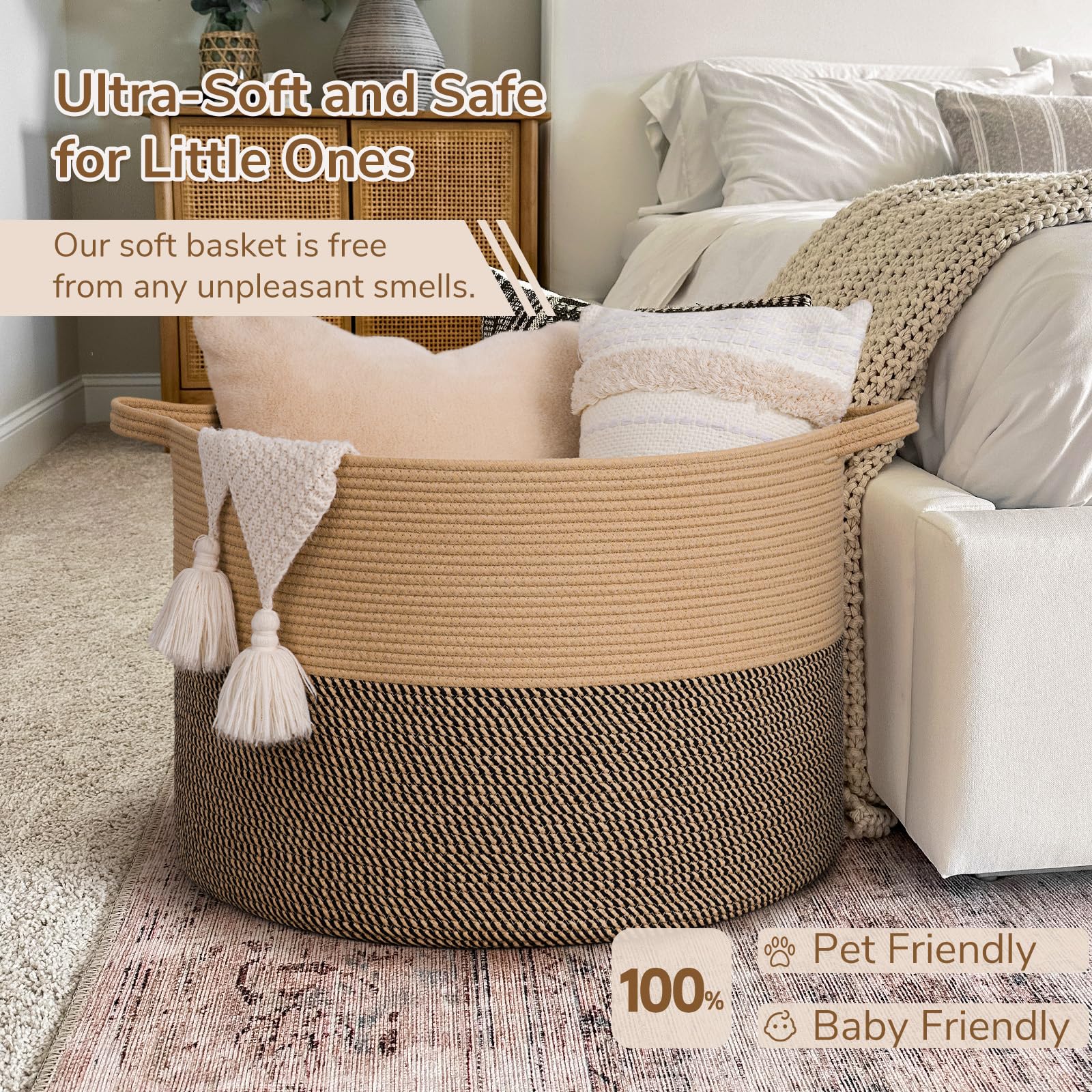 INDRESSME toy storage basket in a soft tone for nurseries and playrooms.