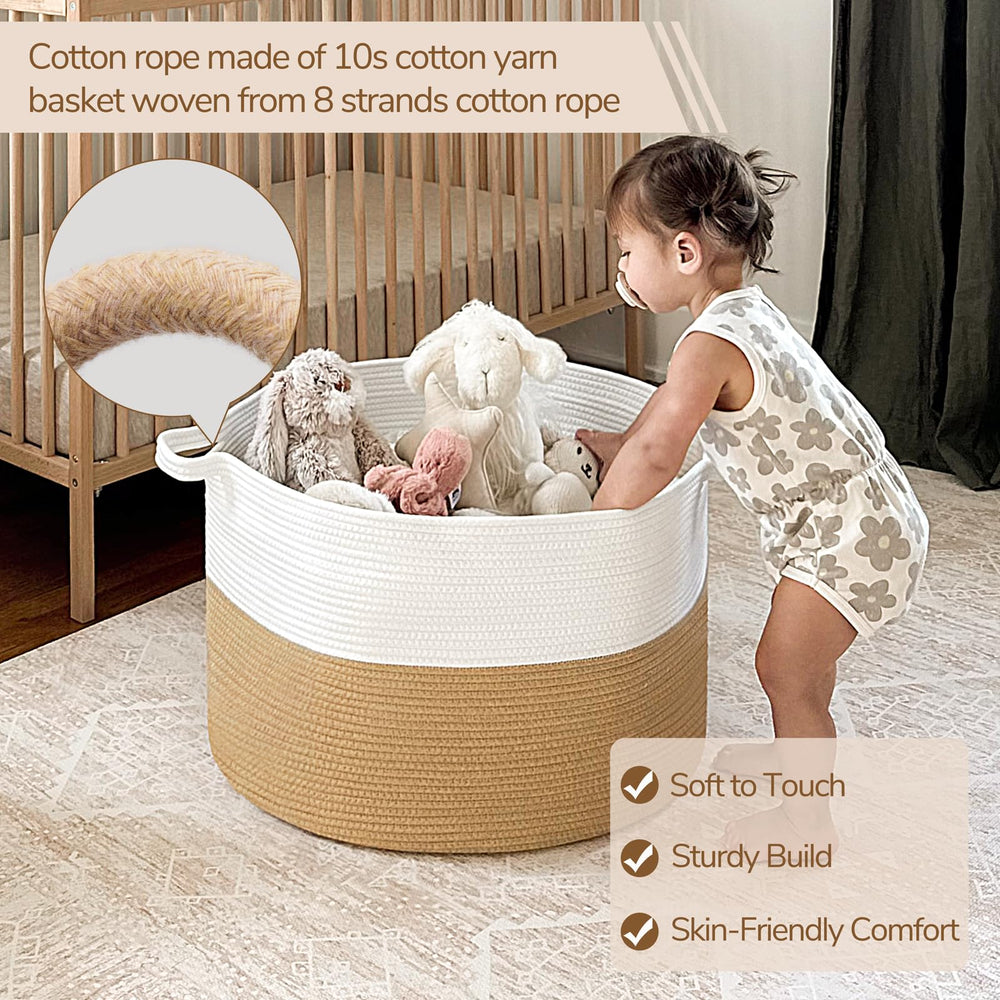 INDRESSME XXXLarge jute rope basket serves as a spacious laundry hamper for garments