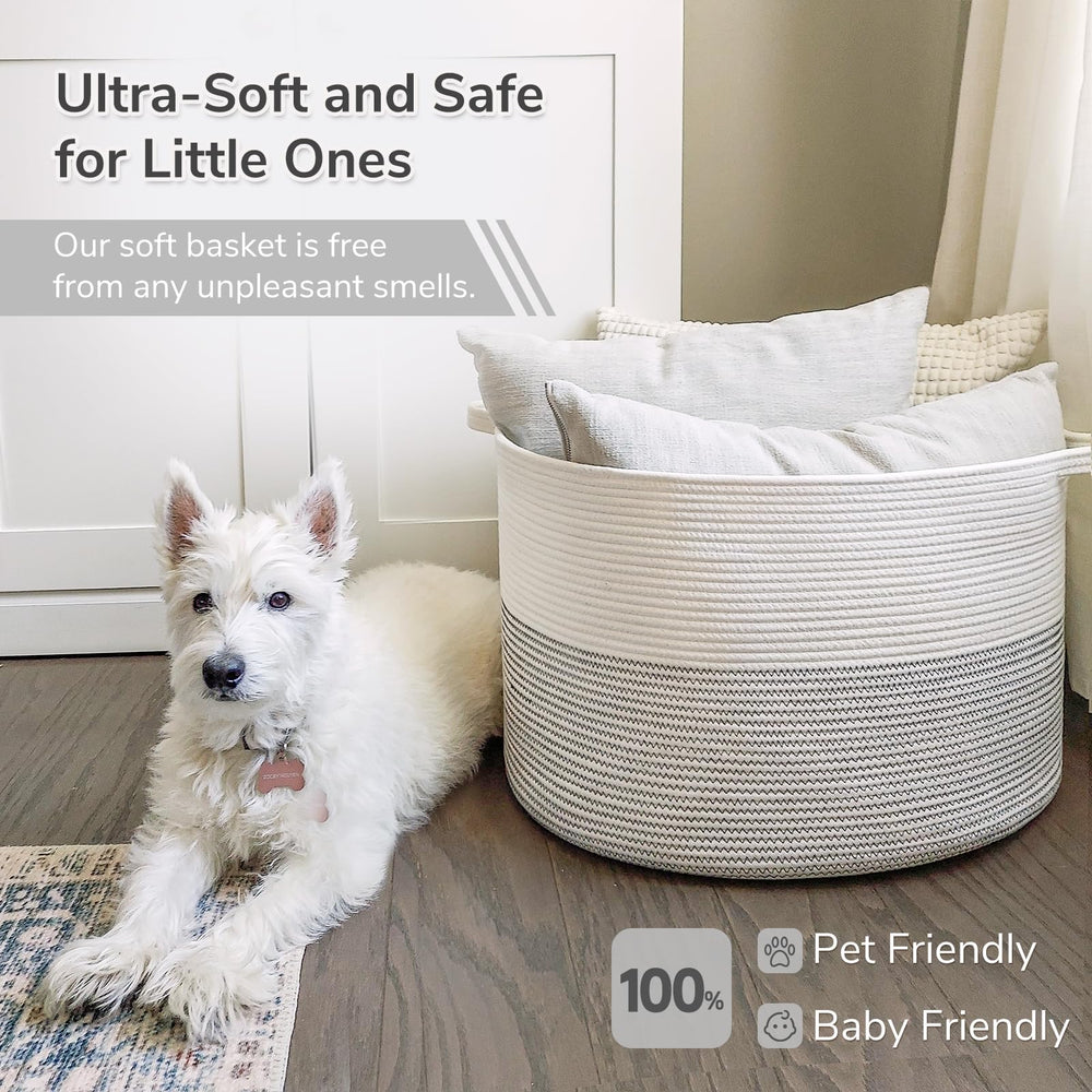 Blanket storage setup with INDRESSME basket neatly corralling soft linens.