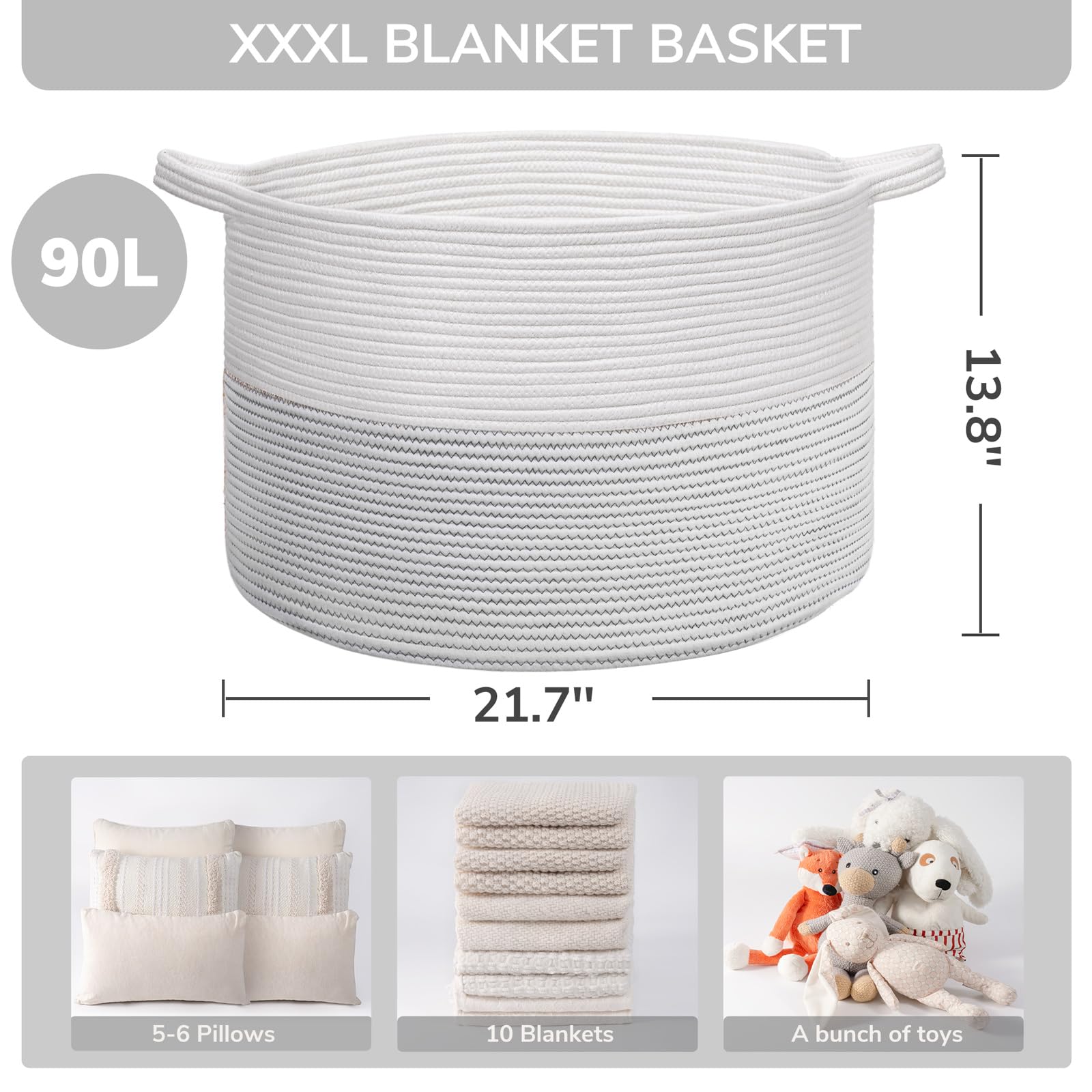 Nursery-ready INDRESSME basket for safe toy storage and baby essentials.