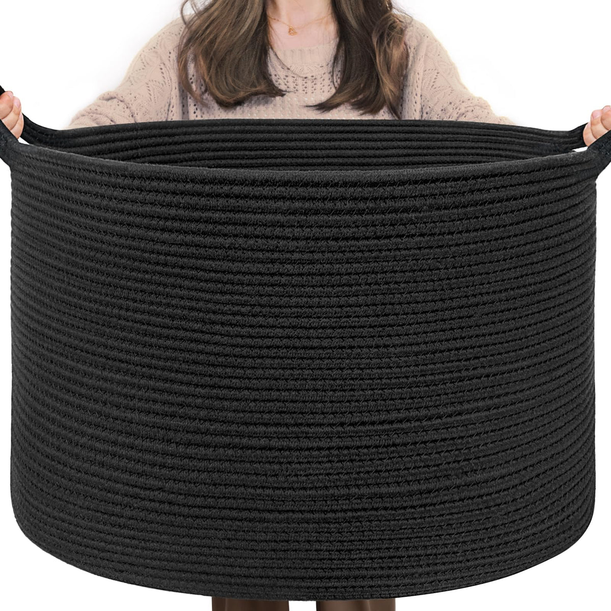 INDRESSME XXXLarge blanket basket folded for compact storage