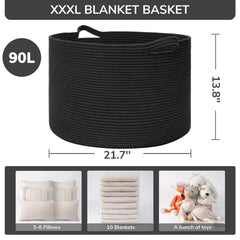 INDRESSME XXXLarge blanket basket in living room decor