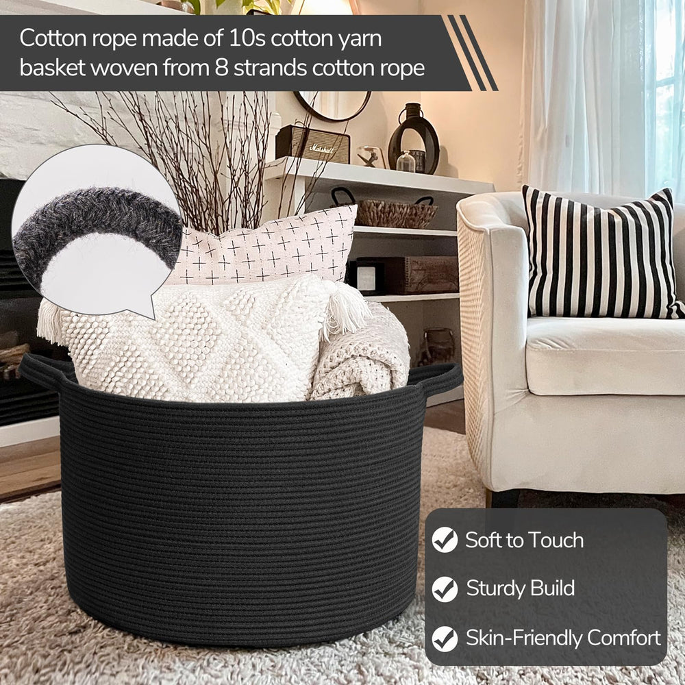 INDRESSME XXXLarge blanket basket filled with towels for easy organizing