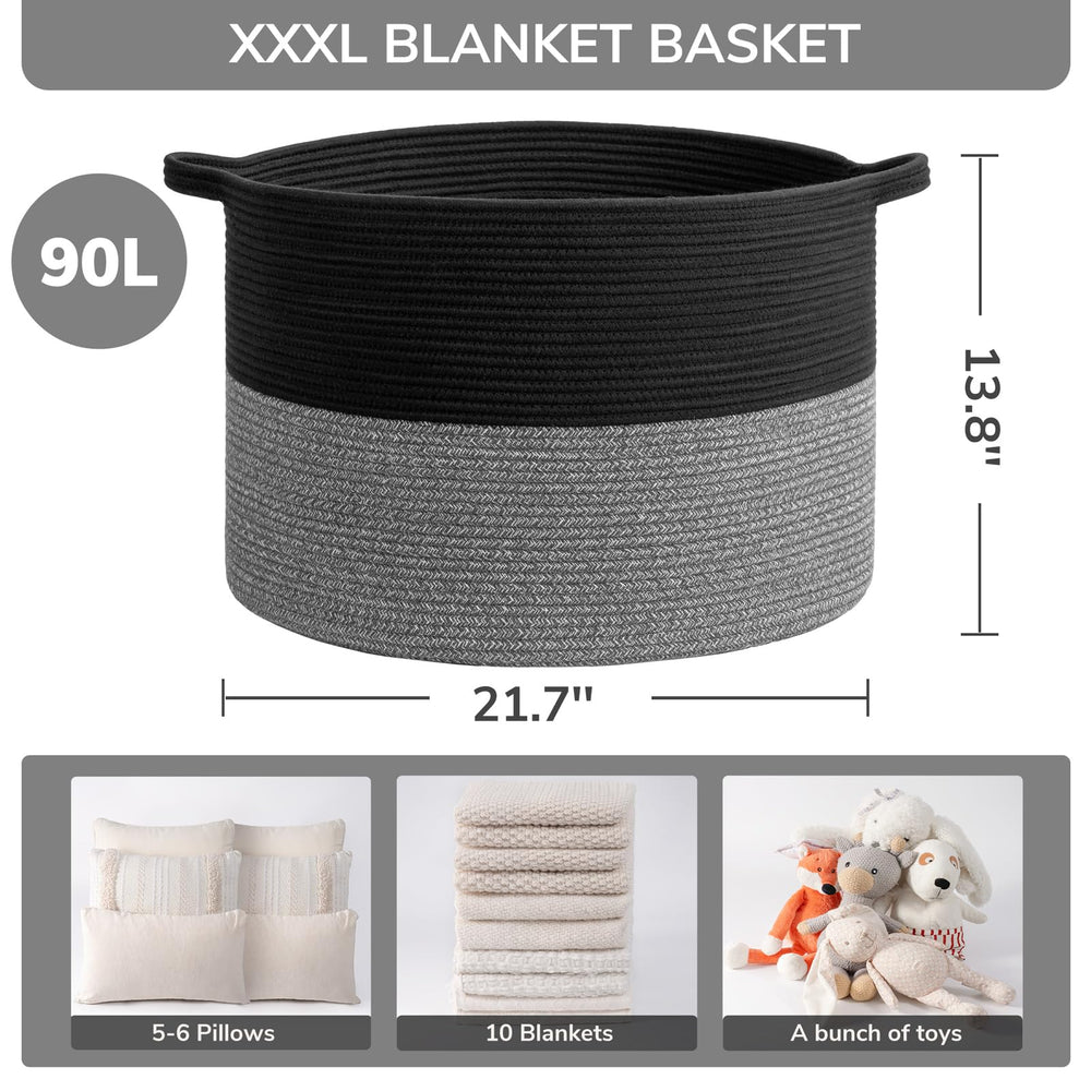 INDRESSME XXXLarge basket with strong handles for easy carrying.