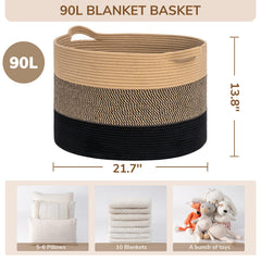 INDRESSME XXXLarge cotton rope basket living room setup complements neutral decor.