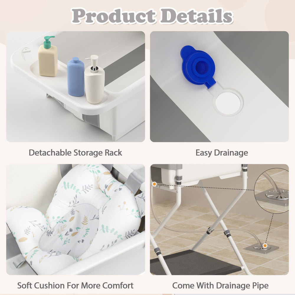 iNeibo extra-large baby bath space for 0–36 months growth