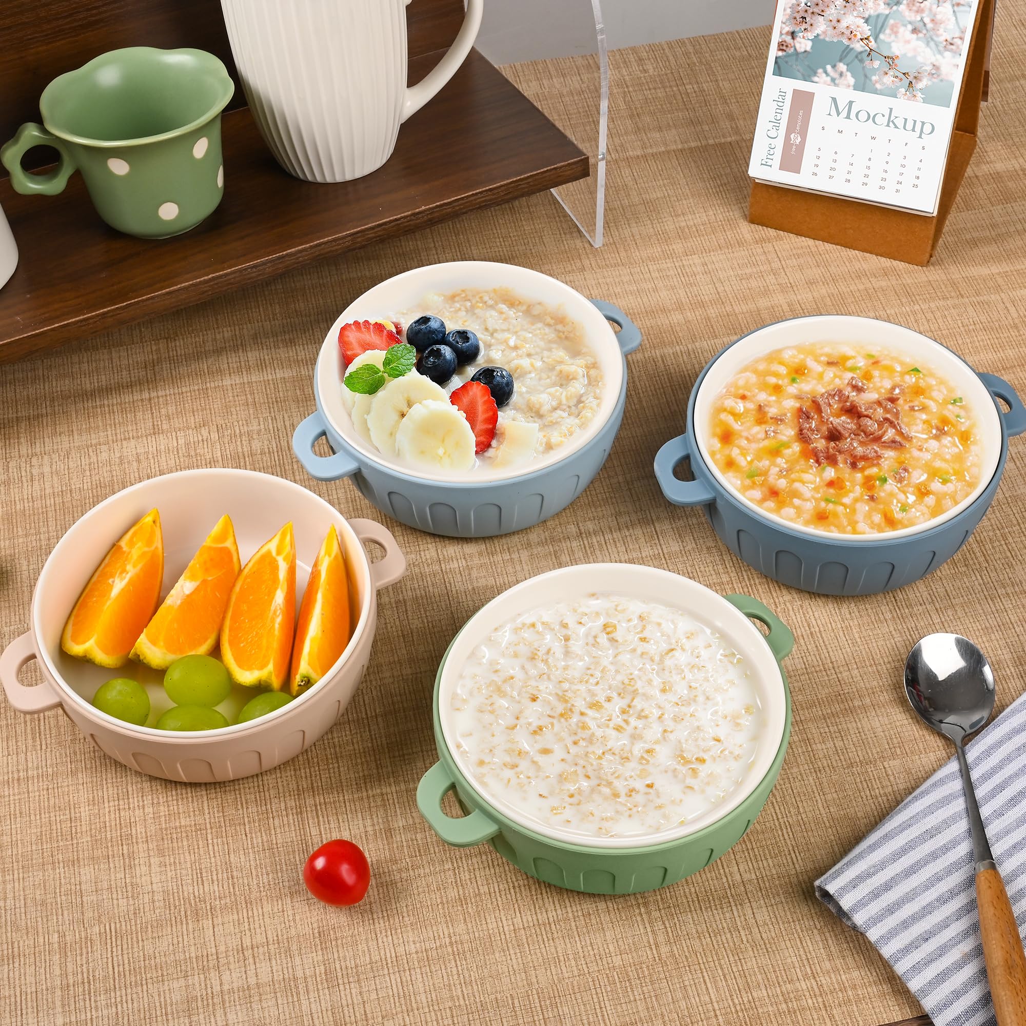 iNeibo four-pack bowls ideal for fruits, pasta, and snacks at home.