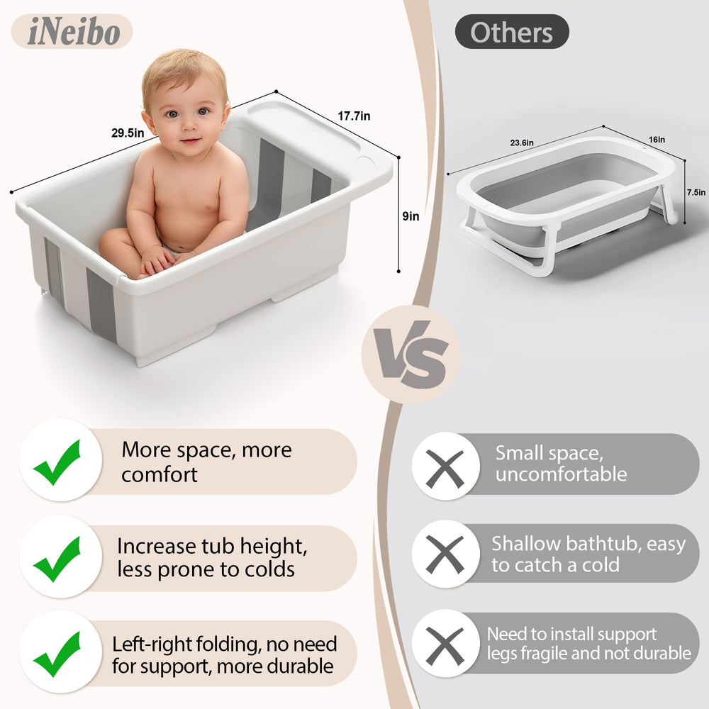 iNeibo foldable baby tub for travel and easy storage