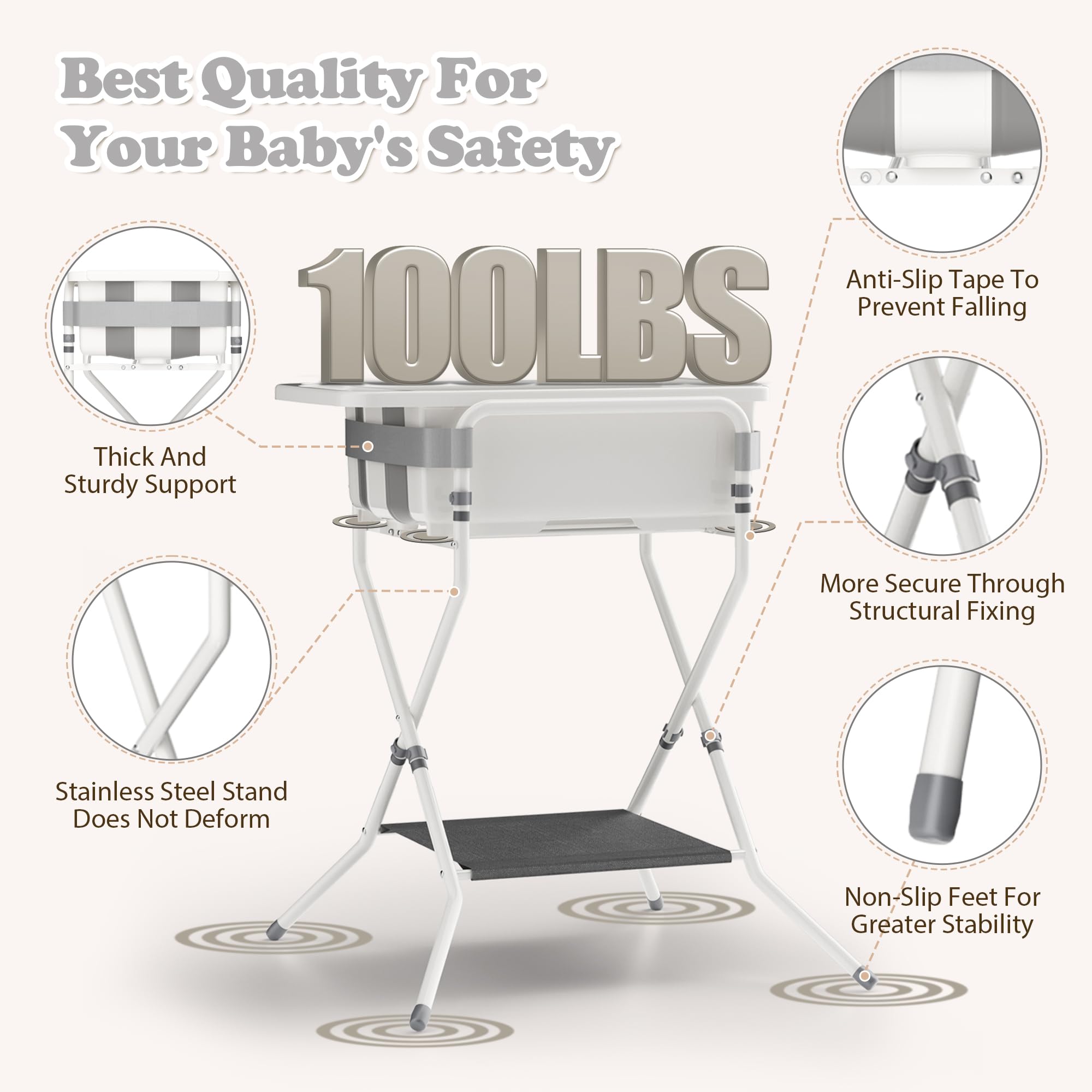 iNeibo removable soft cushion supports the head and neck of newborns